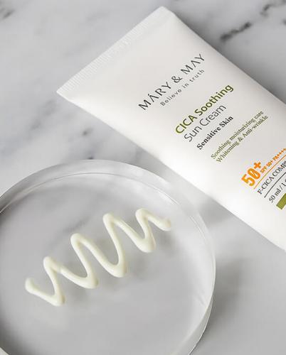 Успокаивающий солнцезащитный крем с центеллой Mary&May CICA Soothing Sun Cream SPF 50+ PA++++, 50мл