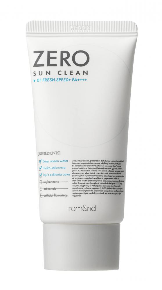 Лёгкий солнцезащитный крем Rom&nd Zero Sun Clean 01 Fresh SPF50+PA++++