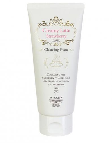 Очищающая пенка для умывания латте с клубникой Missha Creamy Latte Cleansing Foam Strawberry, 172 мл