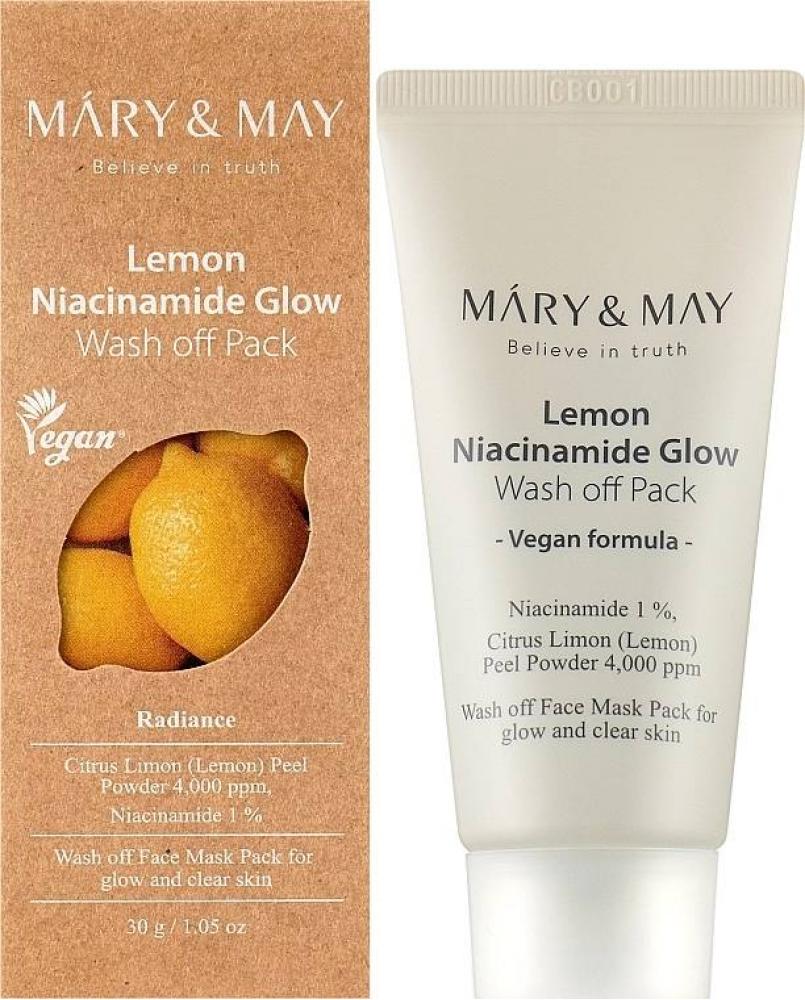 Глиняная маска для сияния кожи Mary&May Lemon Niacinamide Glow Wash Off Pack, 30мл