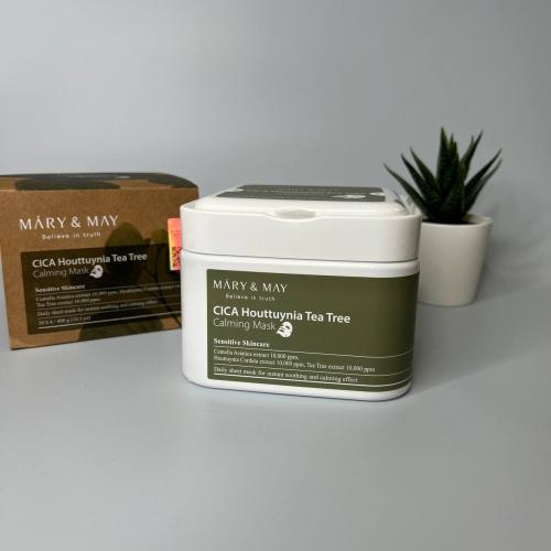 Набор масок с центеллой для чувствительной кожи Mary May Cica Houttuynia Tea Tree Calming Mask 30 шт