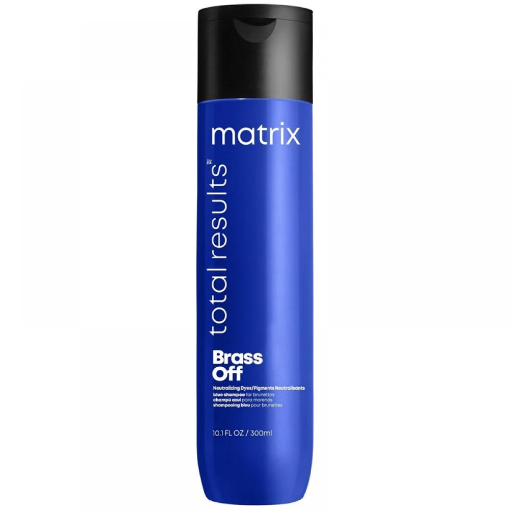 MATRIX Total Results Brass Off Профессиональный синий оттеночный шампунь от желтизны окрашенных светлых волос и холодного блонда, 300 мл