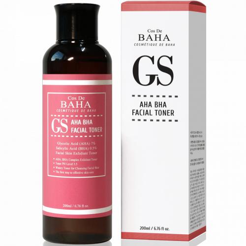 Тоник-эксфолиант с кислотами для проблемной кожи Cos de Baha AHA/BHA GS Toner, 200мл