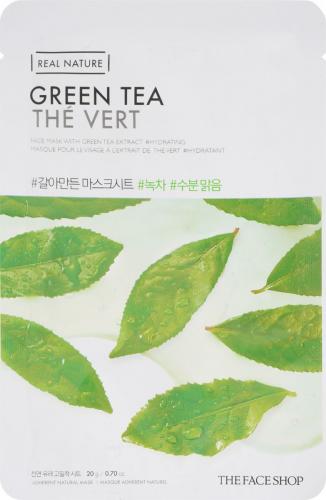 The Face Shop Real Nature Mask Sheet Tea Tree тканевая маска для лица с экстрактом зеленого чая, 20г