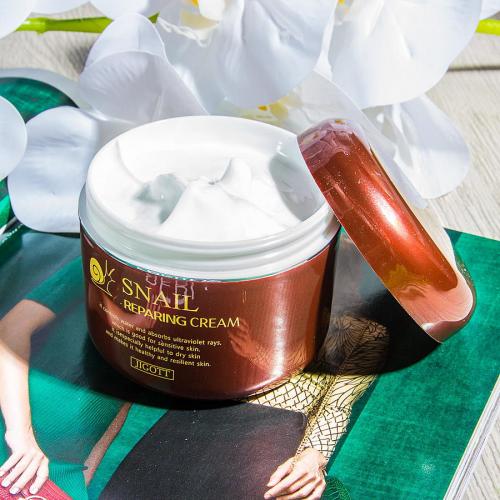 Восстанавливающий крем для лица с муцином улитки JIGOTT SNAIL Reparing Cream (100 мл)