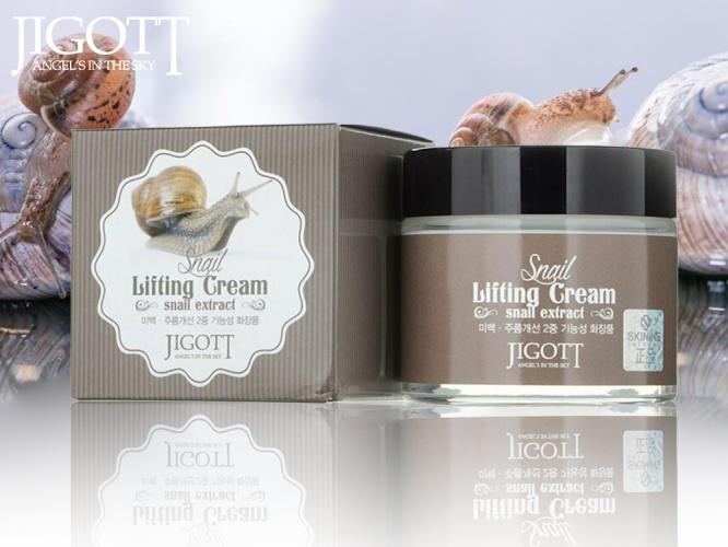 Крем для лица с муцином улитки JIGOTT SNAIL Lifting Cream (70 мл)