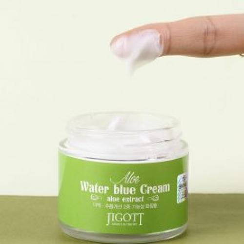 Увлажняющий крем для лица с экстрактом алоэ JIGOTT Aloe Water Blue Cream 70 мл