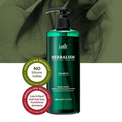 Успокаивающий шампунь для волос LA'DOR HERBALISM SHAMPOO 400мл