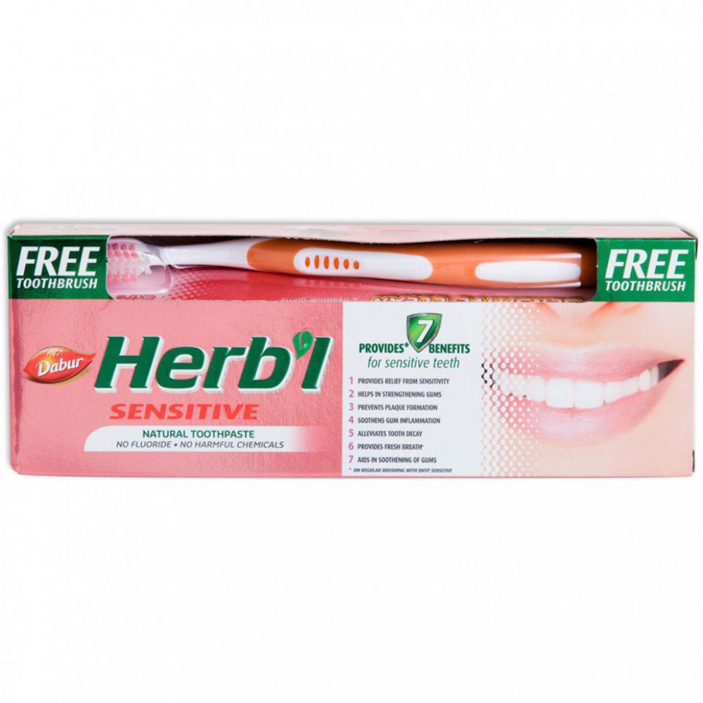 Зубная паста Дабур для чувствительных зубов 150 г + зуб щетка