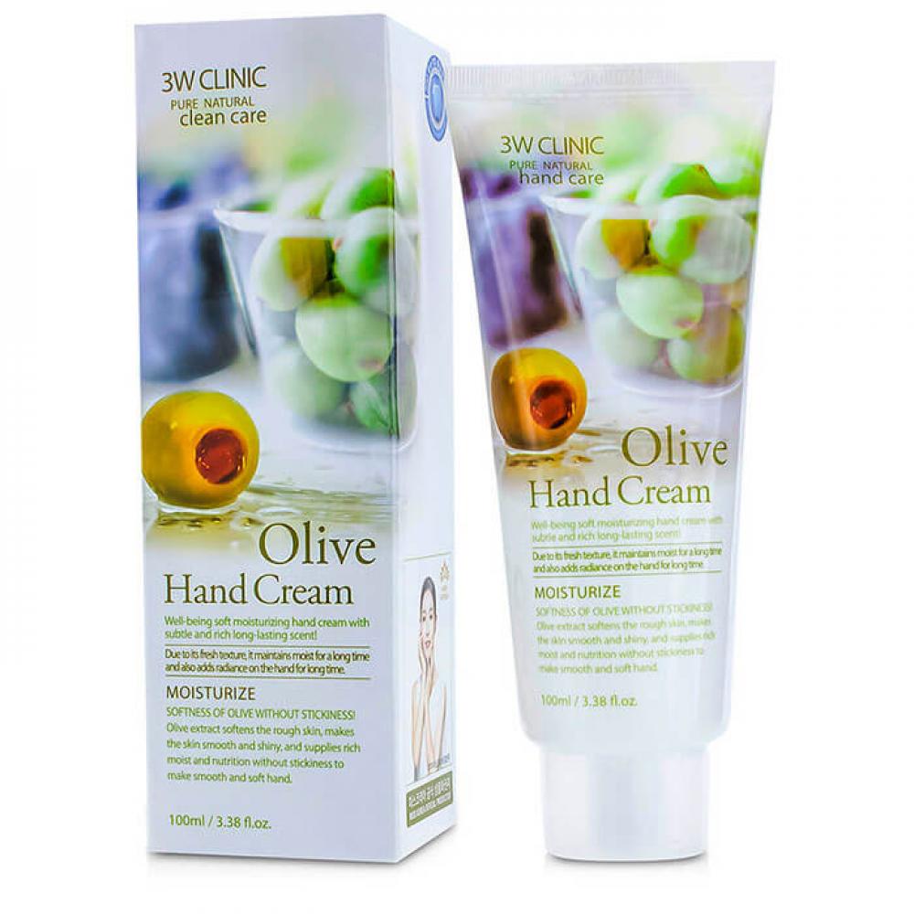 [3W CLINIC] Крем для рук увлажняющий с экстрактом ОЛИВЫ Olive Hand Cream, 100 мл