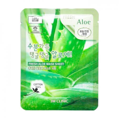 Освежающая тканевая маска для лица с алоэ, 23 мл, 3W Clinic Fresh Aloe Mask Sheet