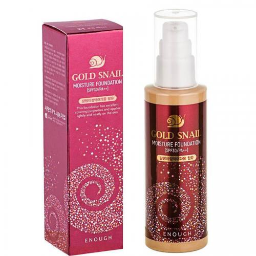 ENOUGH Тональный крем с улиточным муцином Gold Snail Moisture Foundation Light Beige SPF30/PA++ #13