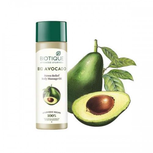 Массажное расслабляющее масло для тела Биотик Био Авокадо (Biotique Bio Avocado Stress Relief Body Massage Oil), 200мл