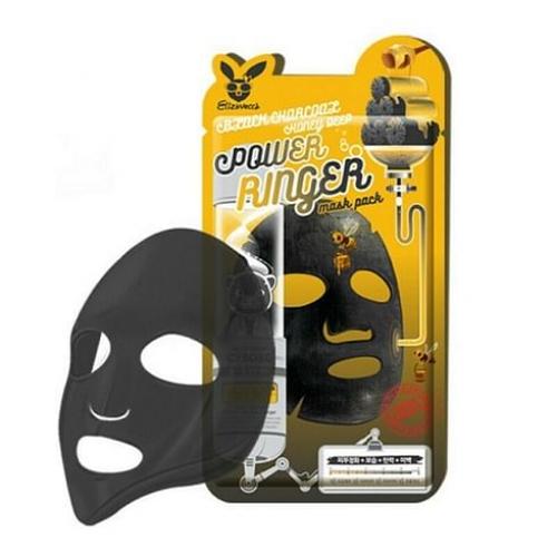 Тканевая маска с древесным углем Elizavecca Black Charcoal Honey Deep Power Ringer Mask (1 шт)