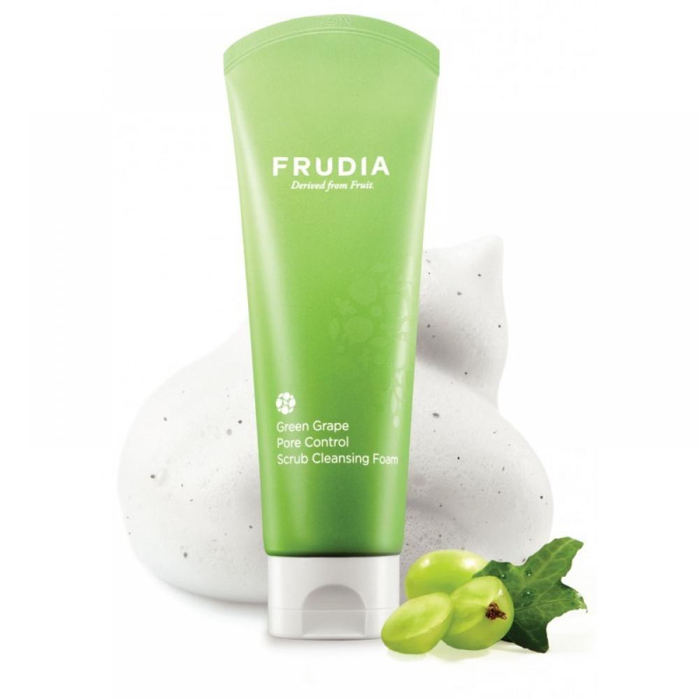 Себорегулирующий скраб-пенка для умывания с зеленым виноградом Frudia Green Grape Pore Control  Scrub Cleansing Foam 145 мл