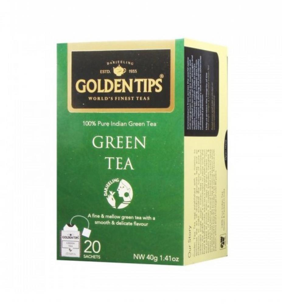 Golden Tips Pure Green Tea Bags / Чистый "Зеленый Чай" (20 пакетиков)