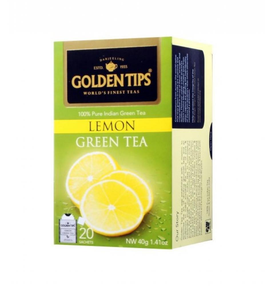 Golden Tips Lemon Green Tea Bags / Чай "Зеленый лимонный" (20 пакетиков)