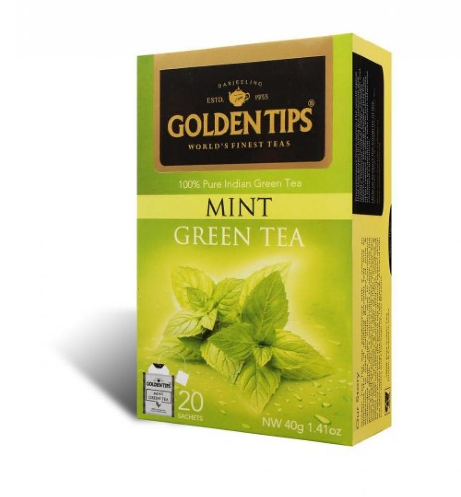 Golden Tips Mint Green Tea Bags / Чай "Зеленый с мятой" (20 пакетиков)