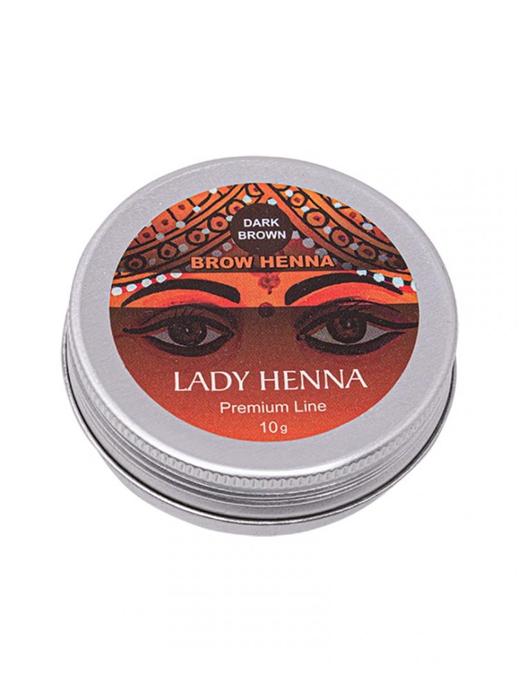 Темно-коричневая - краска для бровей на основе хны LADY HENNA Premium Line