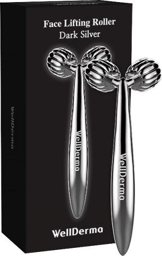 [WELLDERMA] Механический массажёр для лица Face Lifting Roller Dark Silver