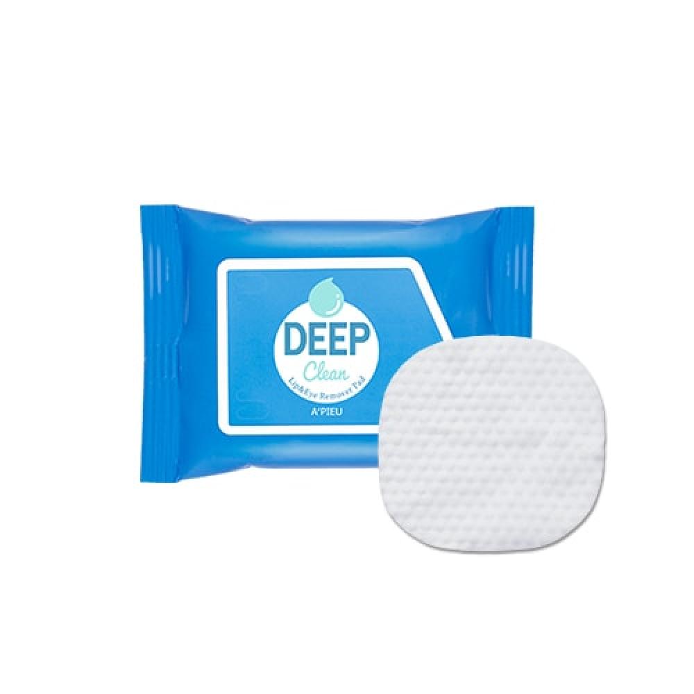 Маска на ватном диске для снятия макияжа A'PIEU Deep Clean Lip&Eye Remover Pad 45г