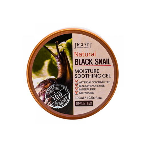Универсальный гель для кожи УЛИТКА JIGOTT Natural BLACK SNAIL Moisture Soothing Gel, 300 мл