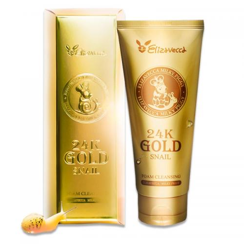Очищающая пенка Elizavecca 24K Gold Snail Cleansing Foam 180 мл