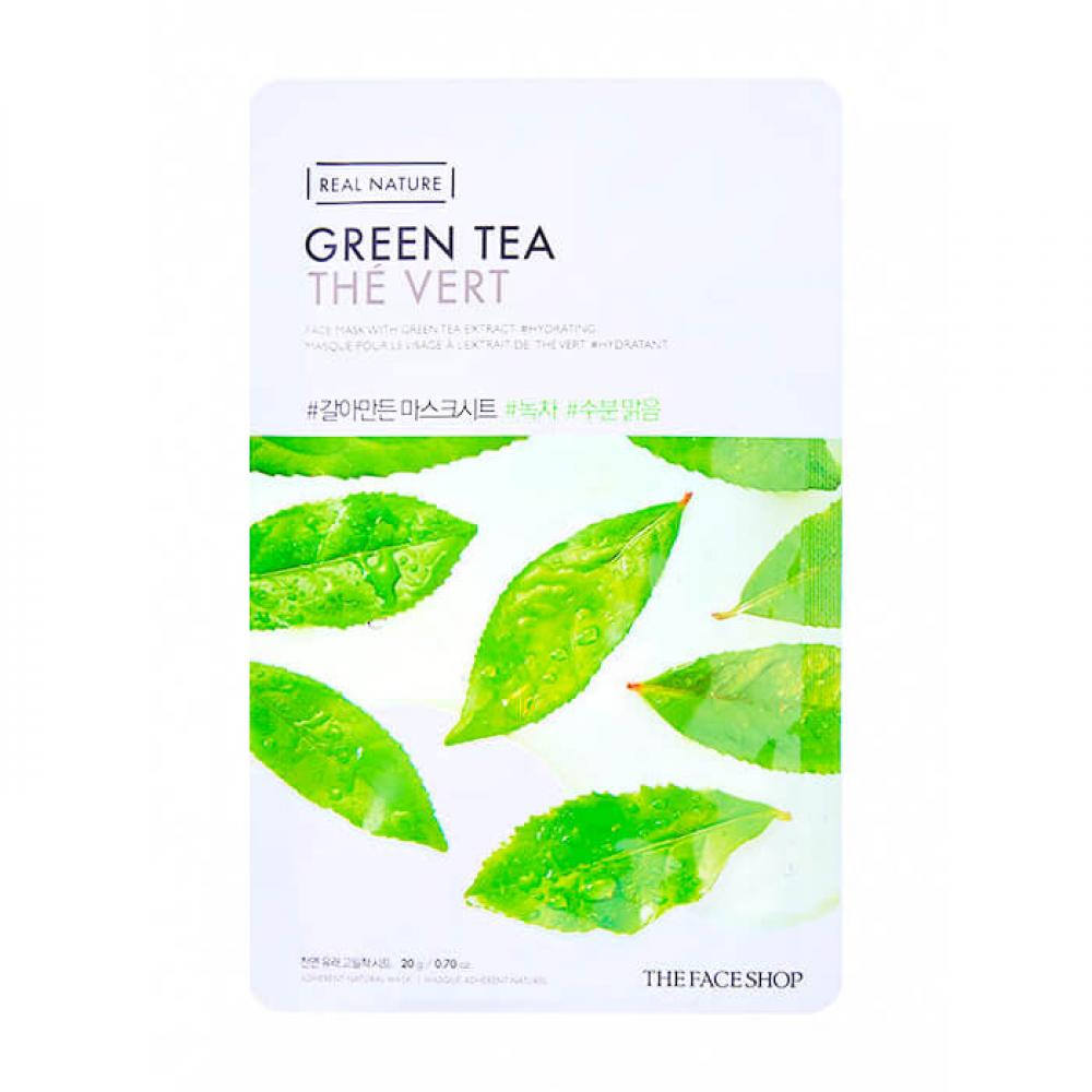 The Face Shop Real Nature Green Tea Mask Sheet Тканевая маска с экстрактом зеленого чая, 20 г.