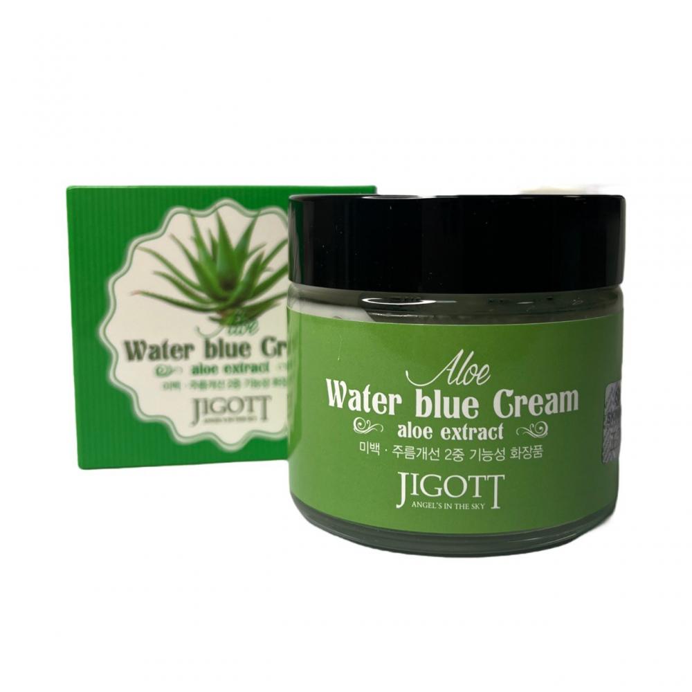 Увлажняющий крем для лица с экстрактом алоэ JIGOTT Aloe Water Blue Cream 70 мл