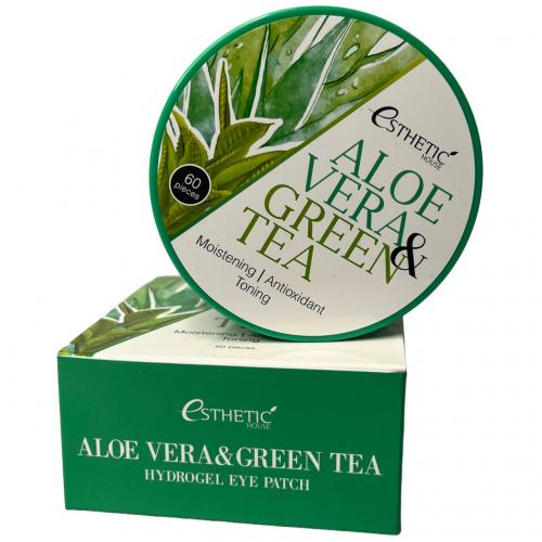 Гидрогелевые патчи для глаз с алоэ и зеленым чаем Esthetic House Aloe Vera&Green Tea Hydrogel Eye Patch (60 шт)