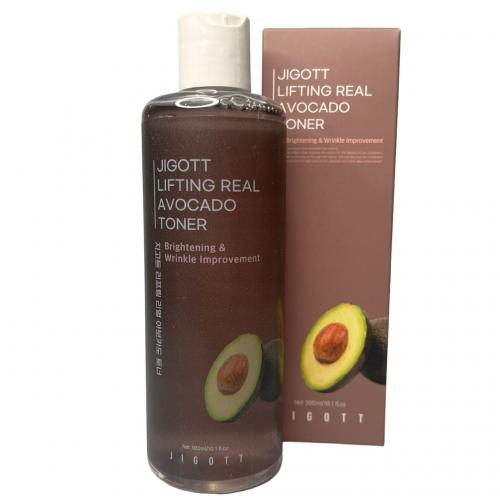 Тонер-лифтинг для лица с экстрактом авокадо Jigott Lifting Real Avocado Toner, 300мл